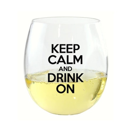 Zees Creations Keep Calm & Drink On EverDrinkware Wine Tumbler, 4PK